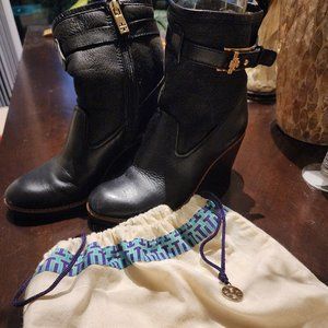 Tory Burch Shearling Primerose Wedge ankle boots